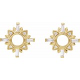 14K Yellow 1/2 CTW Diamond Starburst Earrings photo 2