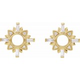 14K Yellow 1/2 CTW Diamond Starburst Earrings photo 2