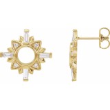 14K Yellow 1/2 CTW Diamond Starburst Earrings photo