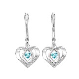 Gems One Silver Diamond (1/50 Ctw) & Createdblue Topaz Earring photo