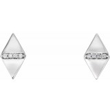 14K White .025 CTW Diamond Geometric Earrings photo 2