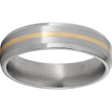 Titanium Beveled Edge Band with a 1mm 14K Yellow Gold Inlay and Satin Finish photo