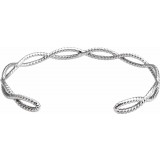 14K White Rope Cuff Bracelet photo 2