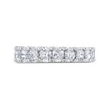Shah Luxury 14K White Gold Oval Diamond Half-Eternity Wedding Band photo