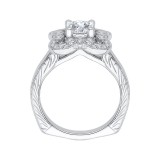 Shah Luxury 14K White Gold Cushion Diamond Engagement Ring (Semi-Mount) photo 4
