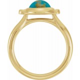 14K Yellow Kingman Turquoise & 1/8 CTW Diamond Ring photo 2