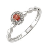 Gems One 10Kt White Gold Diamond (1/12Ctw) & Ruby (1/5 Ctw) Ring photo