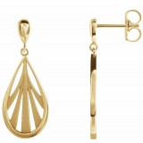 14K Yellow Geometric Dangle Earrings photo