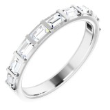14K White 5/8 CTW Diamond Straight Baguette Anniversary Band photo