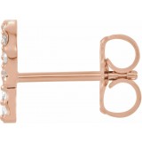 14K Rose .06 CTW Diamond Single Initial P Earring photo 2