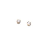 Caria 14K Yellow Gold Cubic Zirconia Birthstone Screw Back Stud Earrings photo