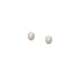 Caria 14K Yellow Gold Cubic Zirconia Birthstone Screw Back Stud Earrings photo