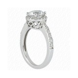 14k White Gold Diamond Semi-Mount Halo Engagement Ring photo 2