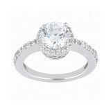 14k White Gold Diamond Semi-Mount Halo Engagement Ring photo