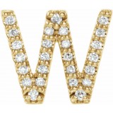 14K Yellow .07 CTW Diamond Single Initial W Earring photo