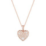 Henri Daussi 14k Rose Gold Diamond Pendant photo