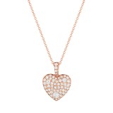 Henri Daussi 14k Rose Gold Diamond Pendant photo