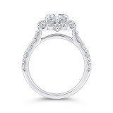 Shah Luxury 14K White Gold Round Diamond Floral Engagement Ring with Round Shank (Semi-Mount) photo 4