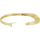 14K Yellow Hinged Bangle Bracelet photo 2