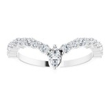 14K White 1/2 CTW Diamond V Ring photo 3