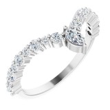 14K White 1/2 CTW Diamond V Ring photo