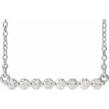 14K White 1/4 CTW Diamond Bar 16 Necklace photo