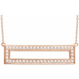 14K Rose 3/8 CTW Diamond Rectangle 16-18 Necklace photo