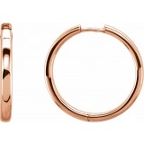 14K Rose 38.7 mm Hinged Hoop Earrings photo