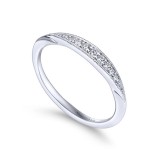 Gabriel & Co. 14k White Gold Contemporary Curved Wedding Band photo 3