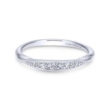 Gabriel & Co. 14k White Gold Contemporary Curved Wedding Band photo