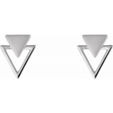 14K White Geometric Earrings photo 2