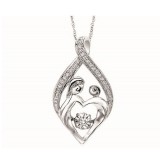 Gems One Silver (SLV 995) & Diamonds Stunning Neckwear Pendant - 1/8 ctw photo