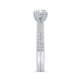 Shah Luxury 14K White Gold Round Cut Diamond Split Shank Engagement Ring (Semi-Mount) photo 3