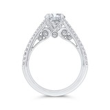 Shah Luxury 14K White Gold Round Cut Diamond Split Shank Engagement Ring (Semi-Mount) photo 4