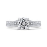 Shah Luxury 14K White Gold Round Cut Diamond Split Shank Engagement Ring (Semi-Mount) photo