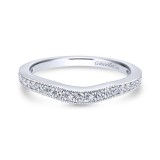 Gabriel & Co. 14k White Gold Victorian Curved Wedding Band photo