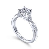 Gabriel & Co. 14k White Gold Contemporary Twisted Engagement Ring photo 3