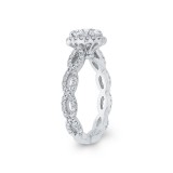 Shah Luxury 14K White Gold Round Halo Diamond Vintage Engagement Ring (Semi-Mount) photo 3