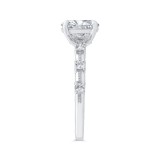 Shah Luxury Oval Diamond Engagement Ring In 14K White Gold (Semi-Mount) photo 3