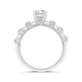 Shah Luxury Oval Diamond Engagement Ring In 14K White Gold (Semi-Mount) photo 4