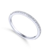 Gabriel & Co. 14k White Gold Contemporary Curved Wedding Band photo 3