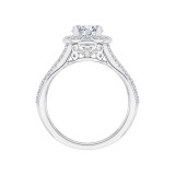 Shah Luxury 14K White Gold Round Diamond Halo Engagement Ring with Split Shank (Semi-Mount) photo 3