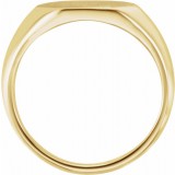 14K Yellow 12x10 mm Geometric Signet Ring photo 2