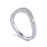 Gabriel & Co. 14k White Gold Victorian Curved Wedding Band photo 3