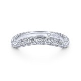 Gabriel & Co. 14k White Gold Victorian Curved Wedding Band photo