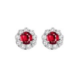 Gems One 14Kt White Gold Diamond (3/4Ctw) & Ruby (5/8 Ctw) Earring photo