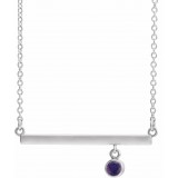 14K White Amethyst Bezel-Set 18 Bar Necklace photo