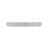 Shah Luxury 14K White Gold Round Cut Diamond Wedding Band photo