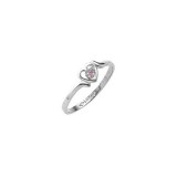 14K White Gold Pink Sapphire Heart Child's Ring photo