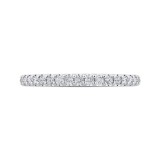Shah Luxury 14K White Gold Half-Eternity Round Diamond Wedding Band photo